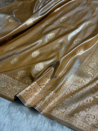 Satin Silk Saree Booti Motif in Tusser Shades SS20