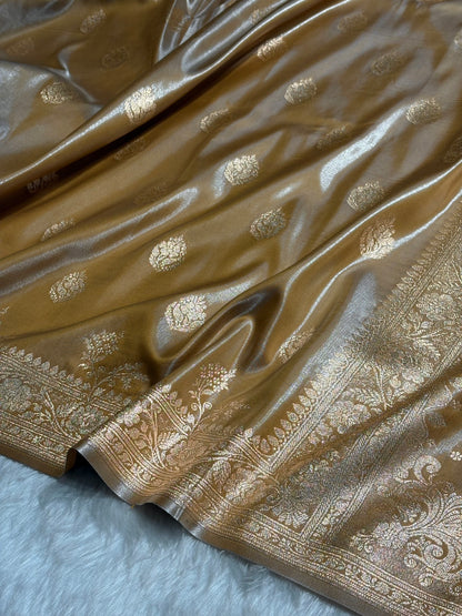 Satin Silk Saree Booti Motif in Tusser Shades SS20