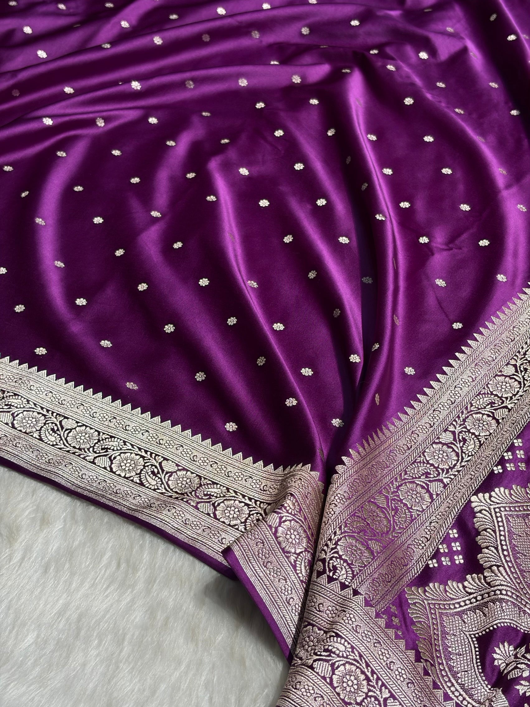 Purple Booti Mashru Silk Saree MS26