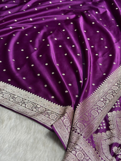 Purple Booti Mashru Silk Saree MS26