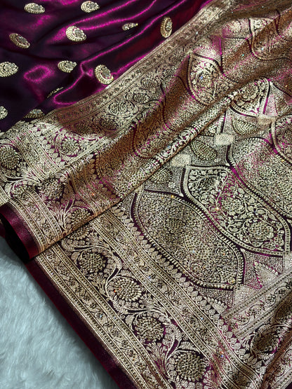 Chand Tara Cross Wine Boota With Traditional Banarasi Swarovski Work BSS04 (R)