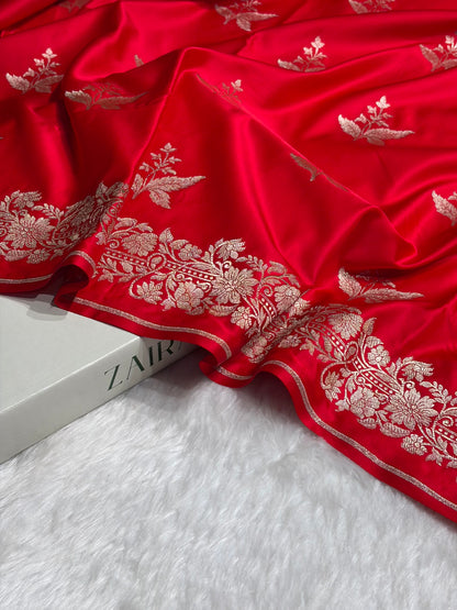 Red Shades Floral Boota Mashru Silk Saree MSM-67