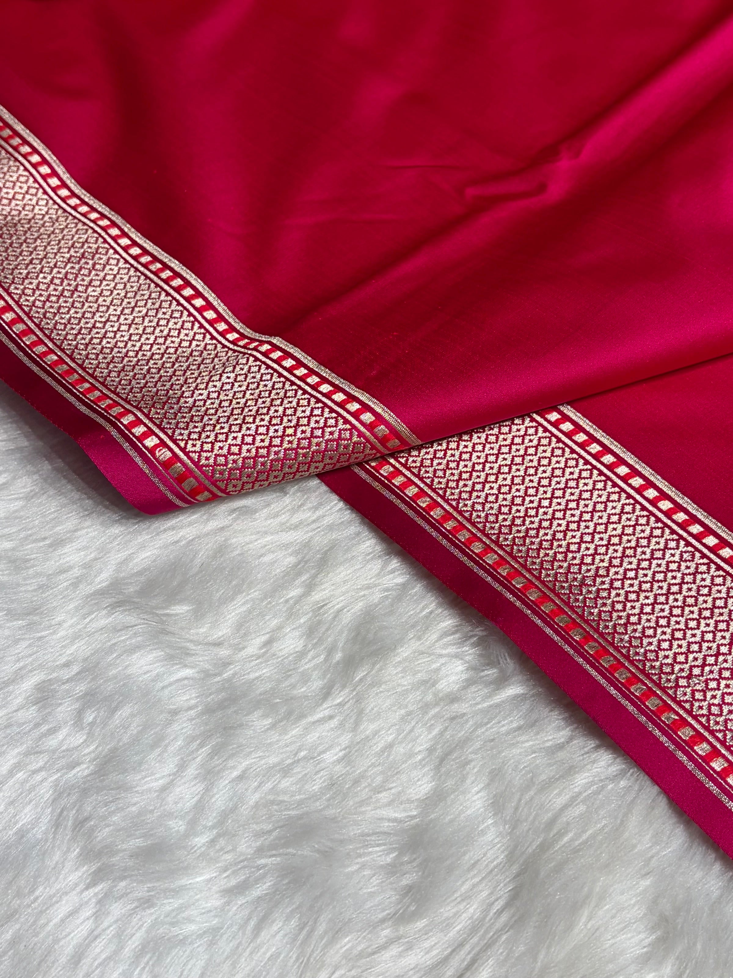 Plain Mashru with Rani Cross Shades MSM-51