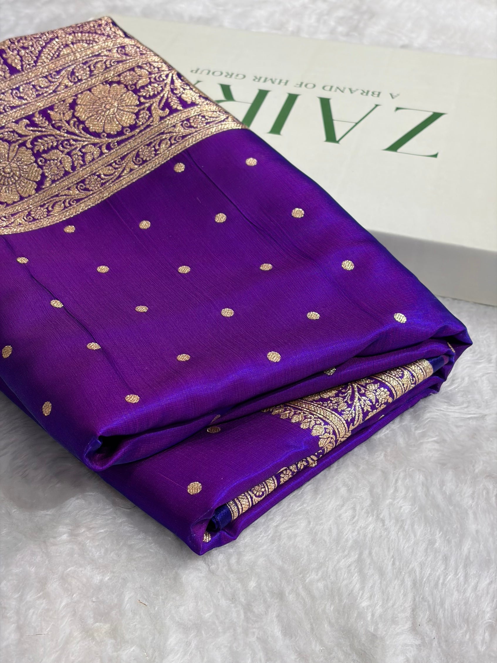 Satin Silk Dot Booti in Purple Shades SS08