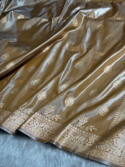Satin Silk Saree Booti Motif in Tusser Shades SS20