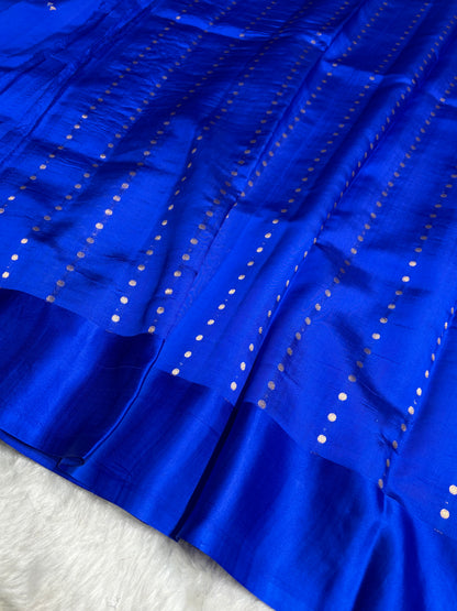Royal Blue Shades Handwoven Pure Raw Mango Silk RM-60