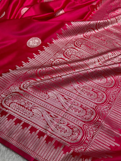 Rani Shades Banarasi Booti Pattern Mashru Silk Saree MSM-139