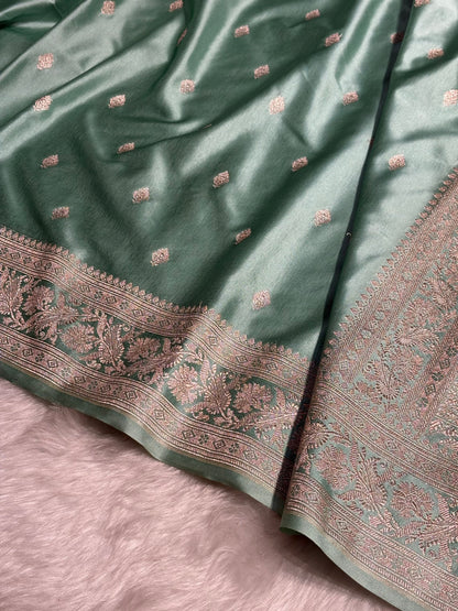 Mint Shades Booti Mashru Silk Saree MS62