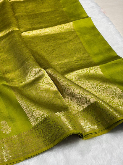 Liril Mehendi Shades Handwoven Pure Raw Mango Silk RM-46