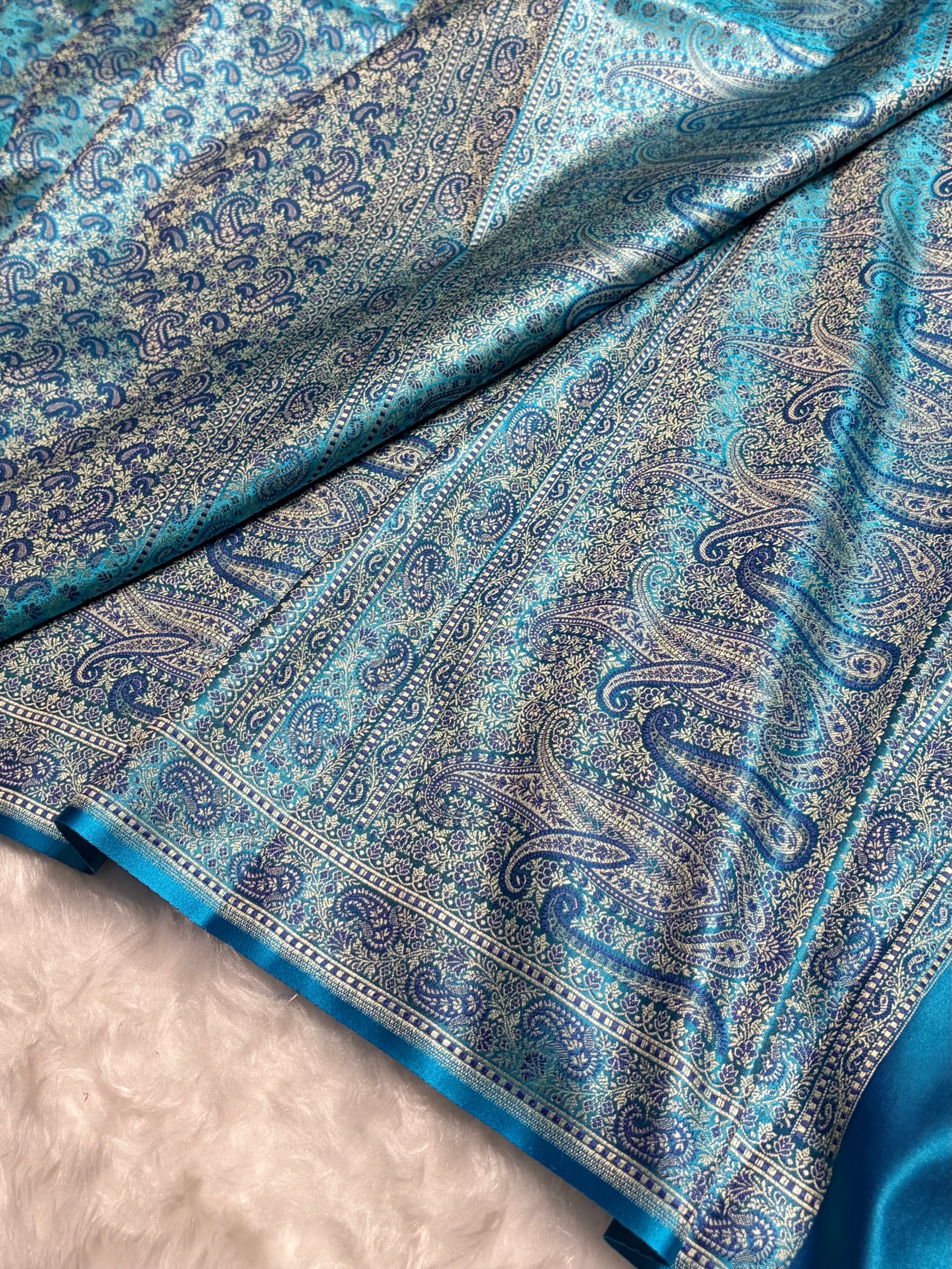 Firozi Jamawar Tanchoi Katan Silk Saree SKTM-11