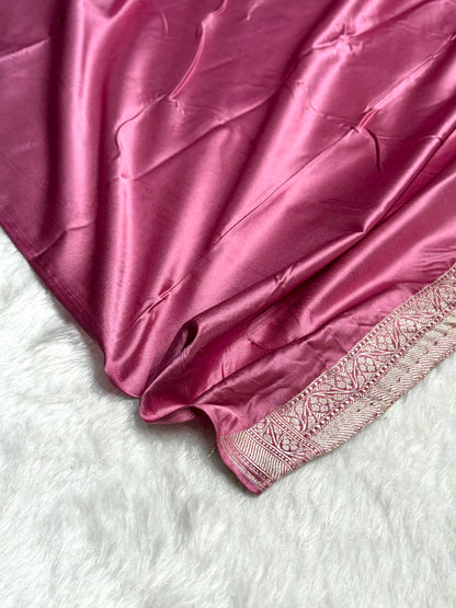 Mauve Sona Rupa Minakari Floral Motif Mashru Silk Saree MS50