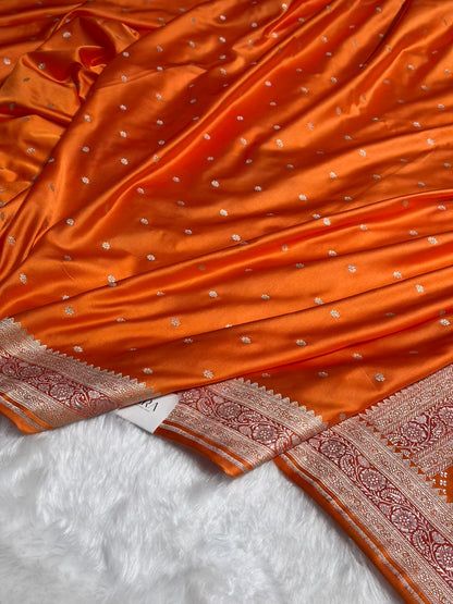 Orange Shades Booti Mashru Silk Saree MS26
