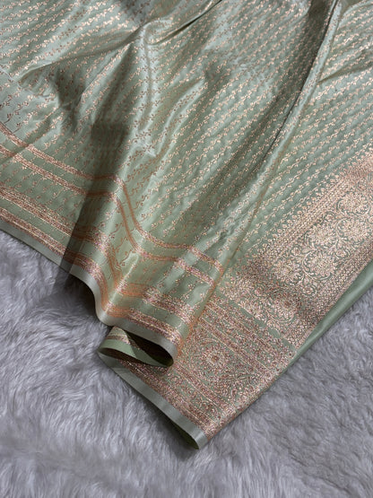Light Lista Banarasi Boota Katan Silk Saree