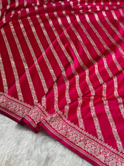 Cross Rani With Floral Border Mashru Silk Saree MSM-98