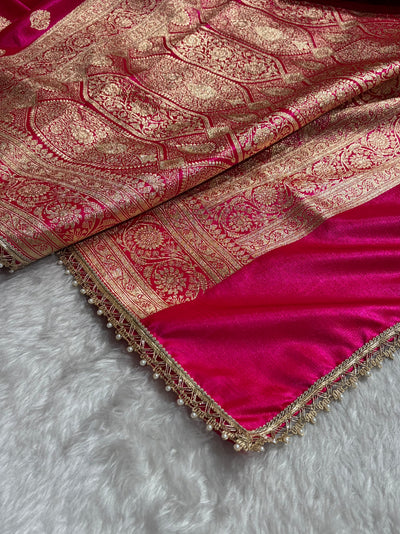 Ultra Light Weight Satin Silk Gotta Patti Boota in Cross Rani Shades SSGP03