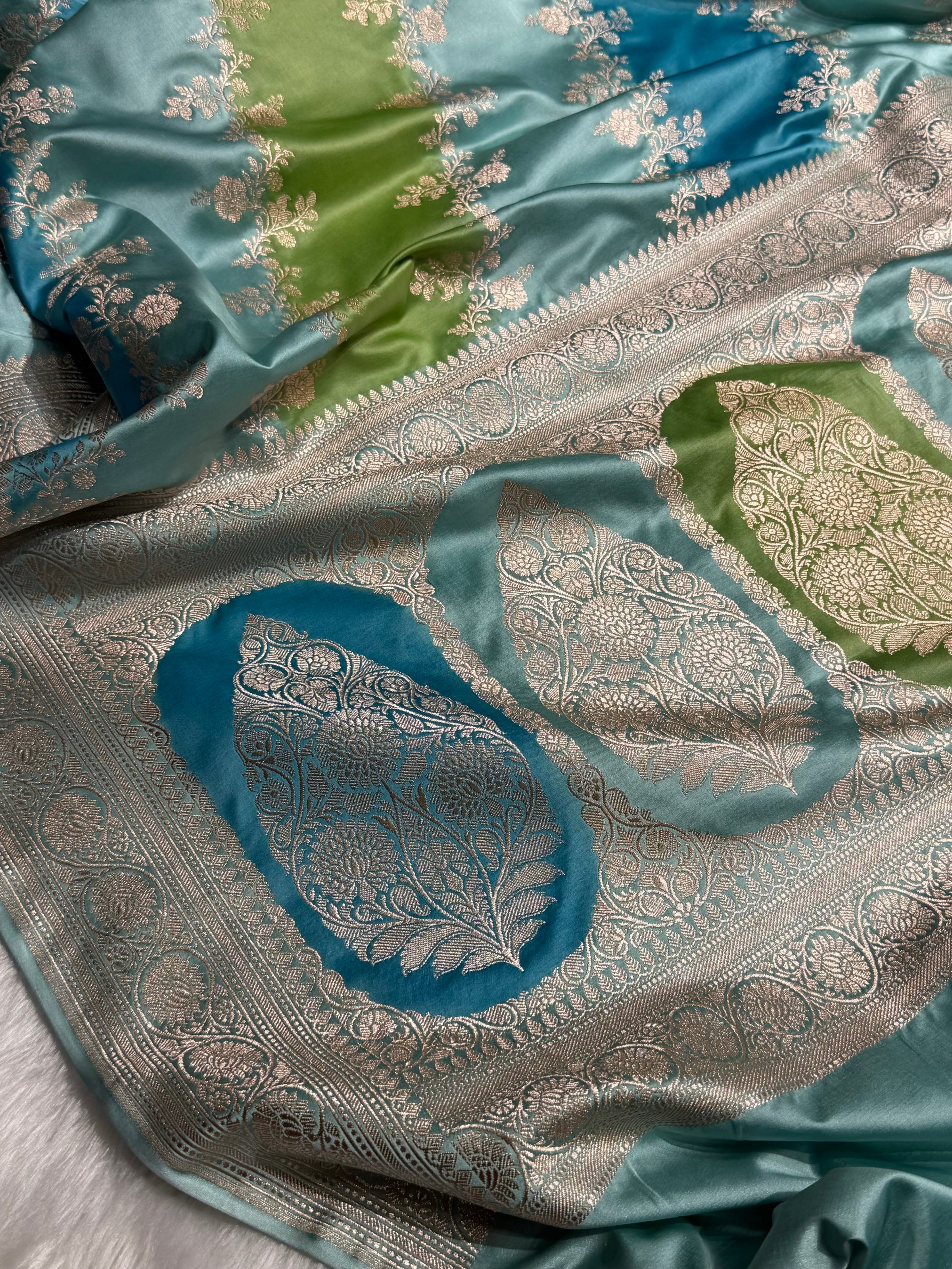 Multicolour Shades Rangkart Mashru Silk Saree MS01