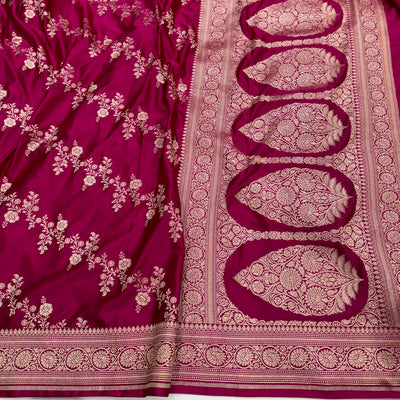Ruby Pink Cross Mashru Silk Saree