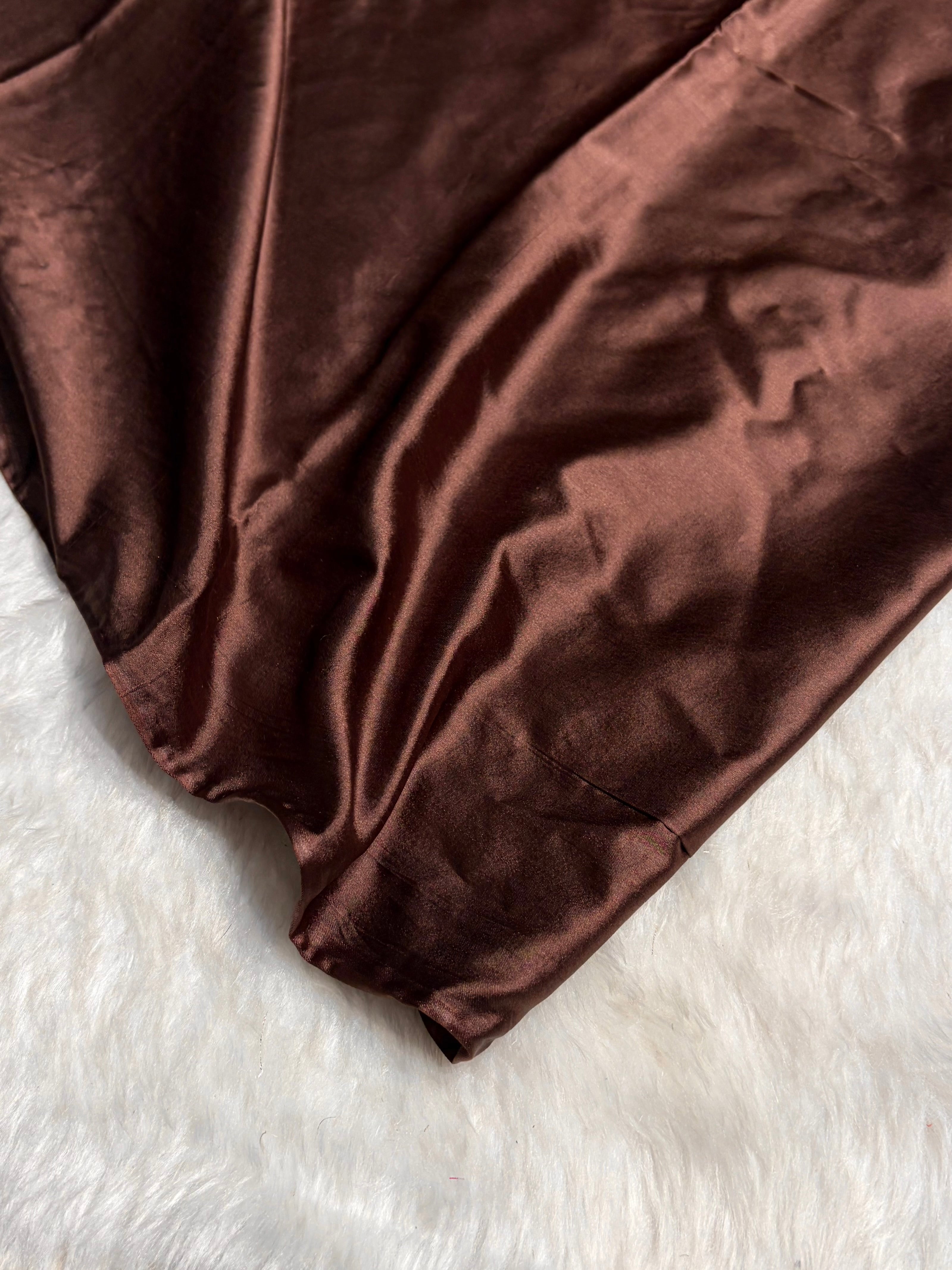 Ombre Light Chocolate Booti Mashru Silk Saree MS10