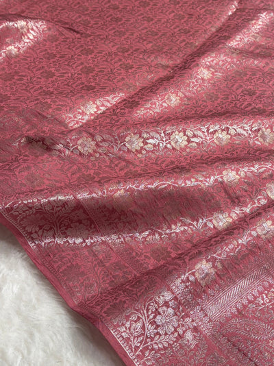 Mauve Shade Flower Boota Pure Caramel Mango Silk Saree CS-17