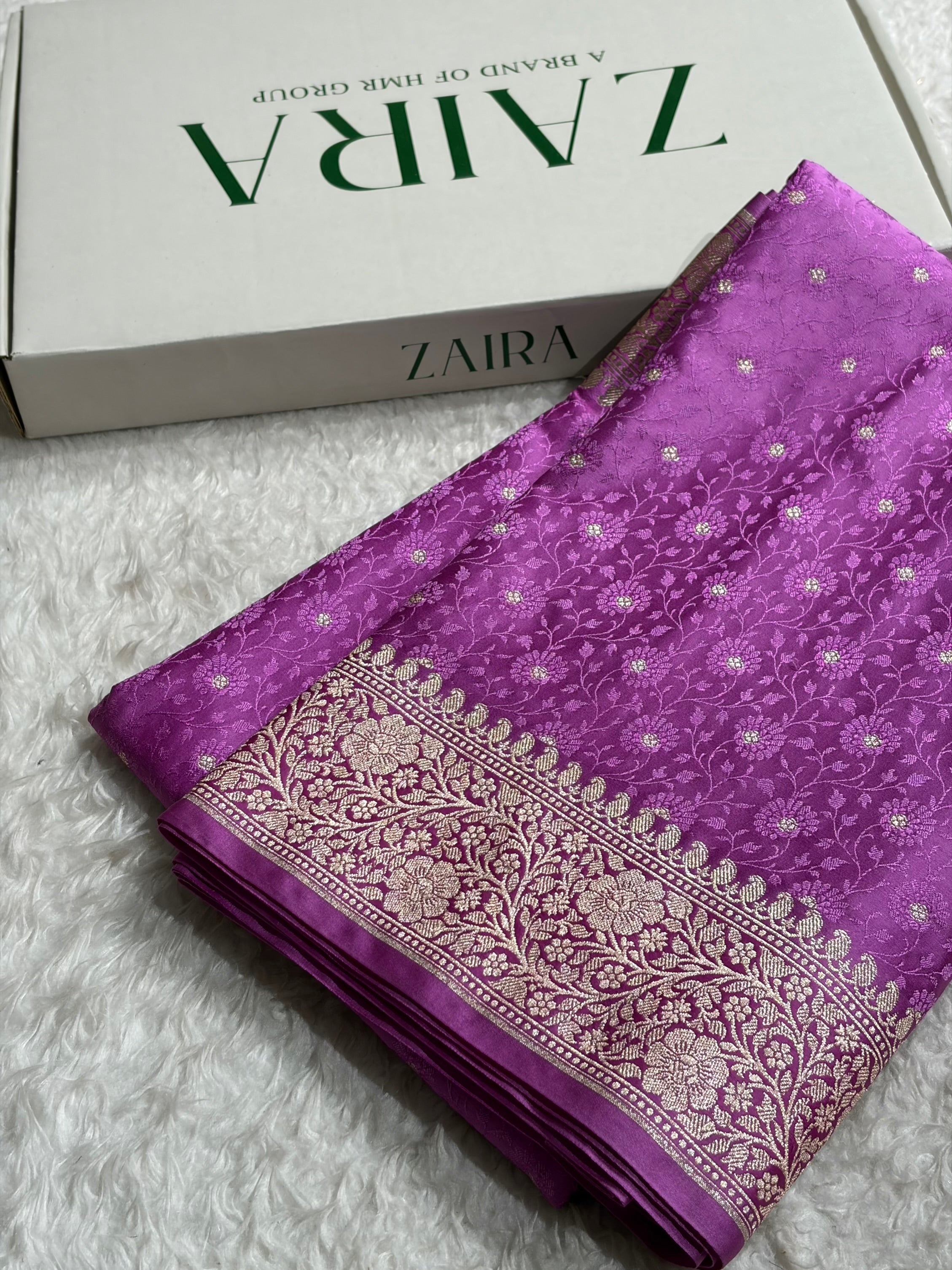 Banarasi Lavender Shades Booti Tanchoi Mashru Silk Saree