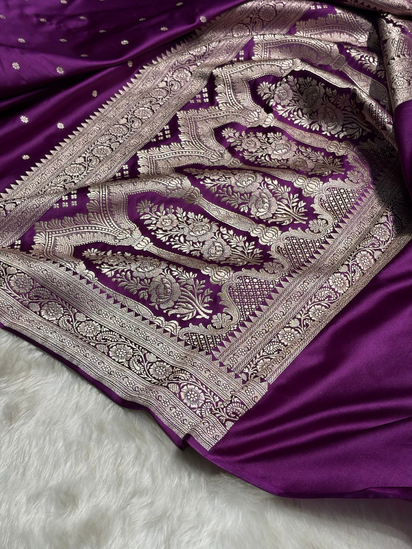 Purple Booti Mashru Silk Saree MS26