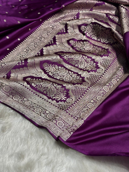 Purple Booti Mashru Silk Saree MS26