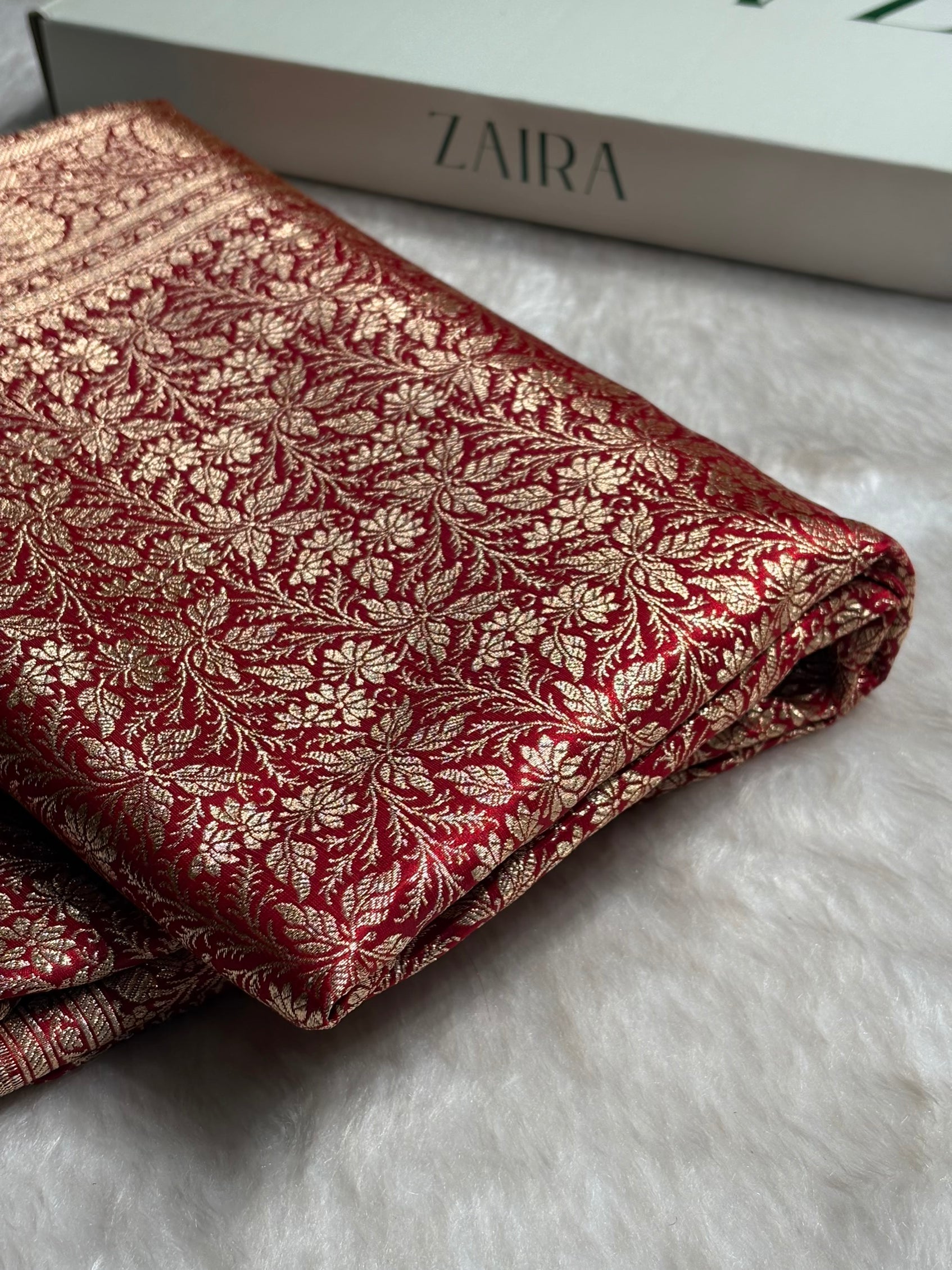 Red Shades Brocket Satin Silk Saree Banarasi Saree Shades SS30