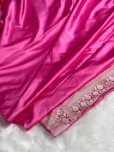 Blush Pink Minakari Boota Mashru Silk Saree MCS35