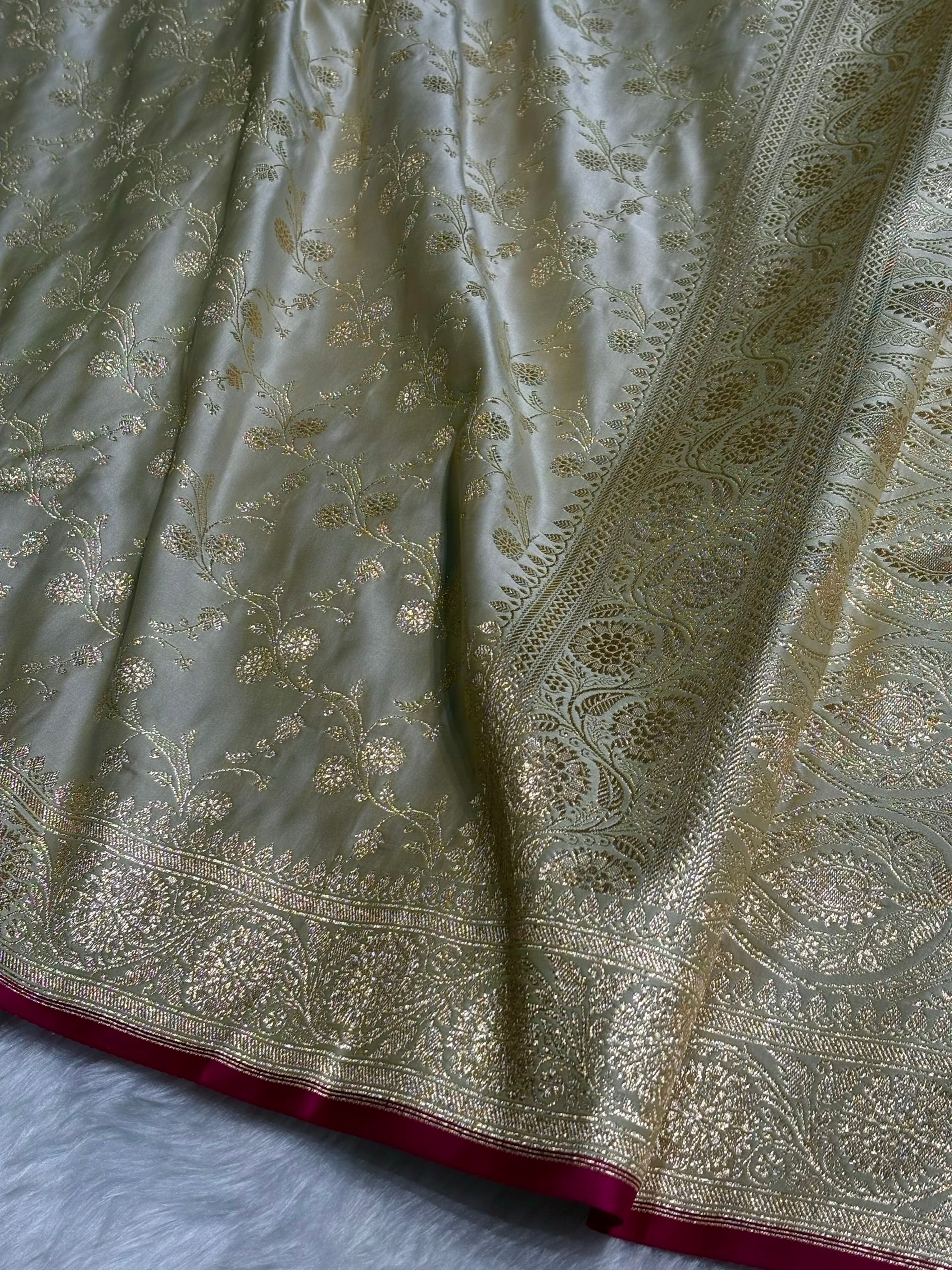 Tusser Cross Satin Katan Silk Saree SK17