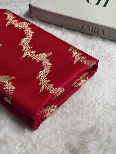 Banarasi Cross Rani Shades Banarasi Satin Silk Saree SS35