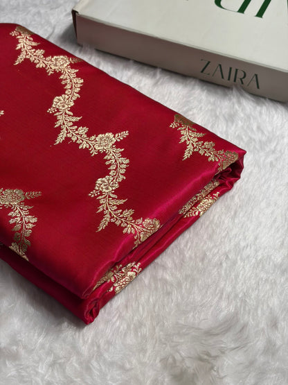 Cross Rani Shades Banarasi Satin Silk Saree SS35