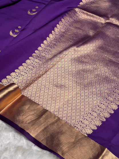 Purple Shades Handwoven Pure Paper Silk RM-53