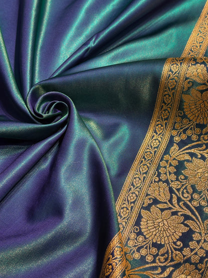 Ultra Light Weight Satin Silk Peacock Cross SS10