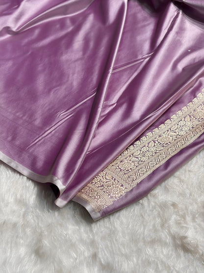 Cross Lavender Shades Tanchoi Motif Mashru Silk Saree MST-10