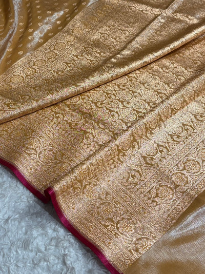 Beige Booti satin Silk Saree SS01