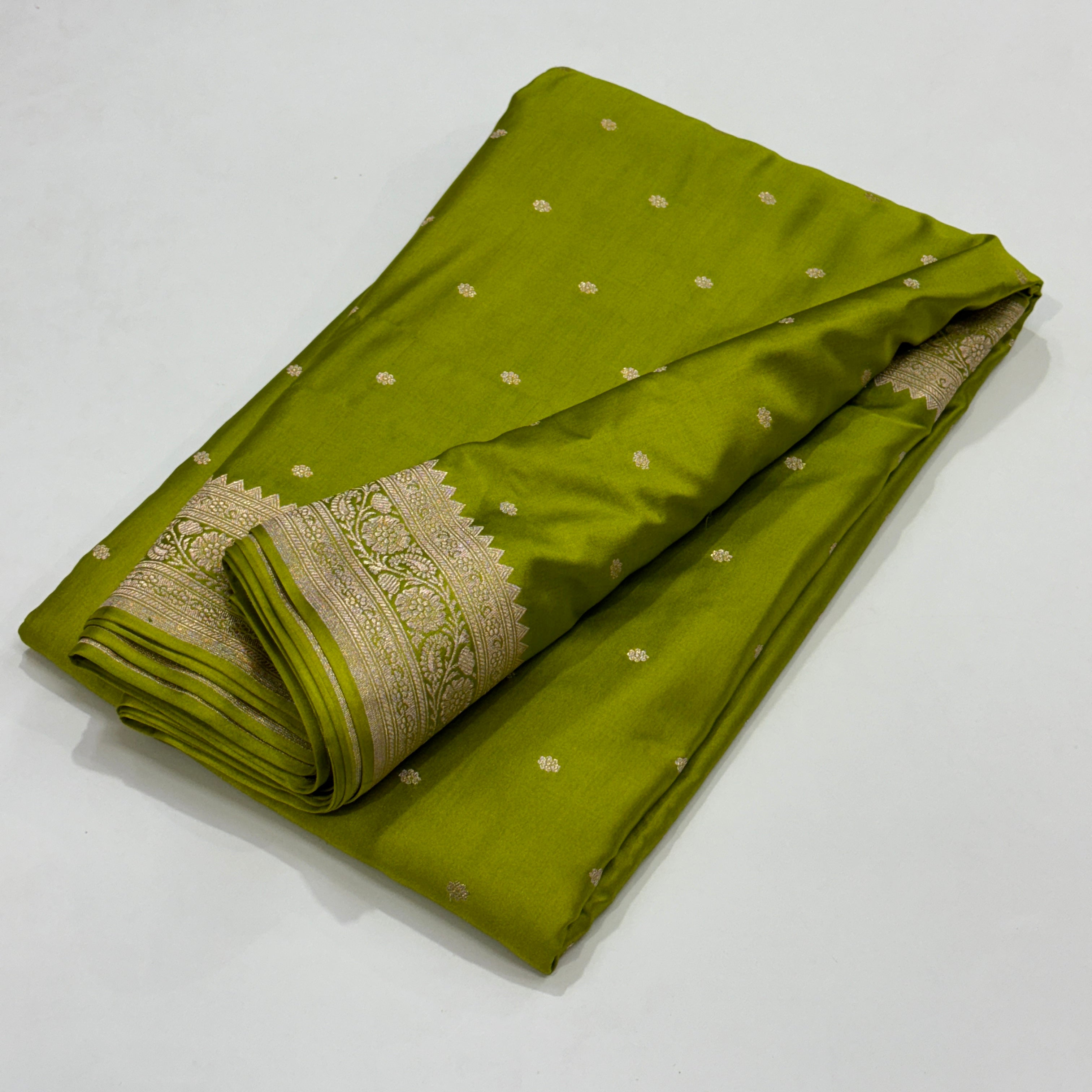 Apple Green Mashru Satin Booti