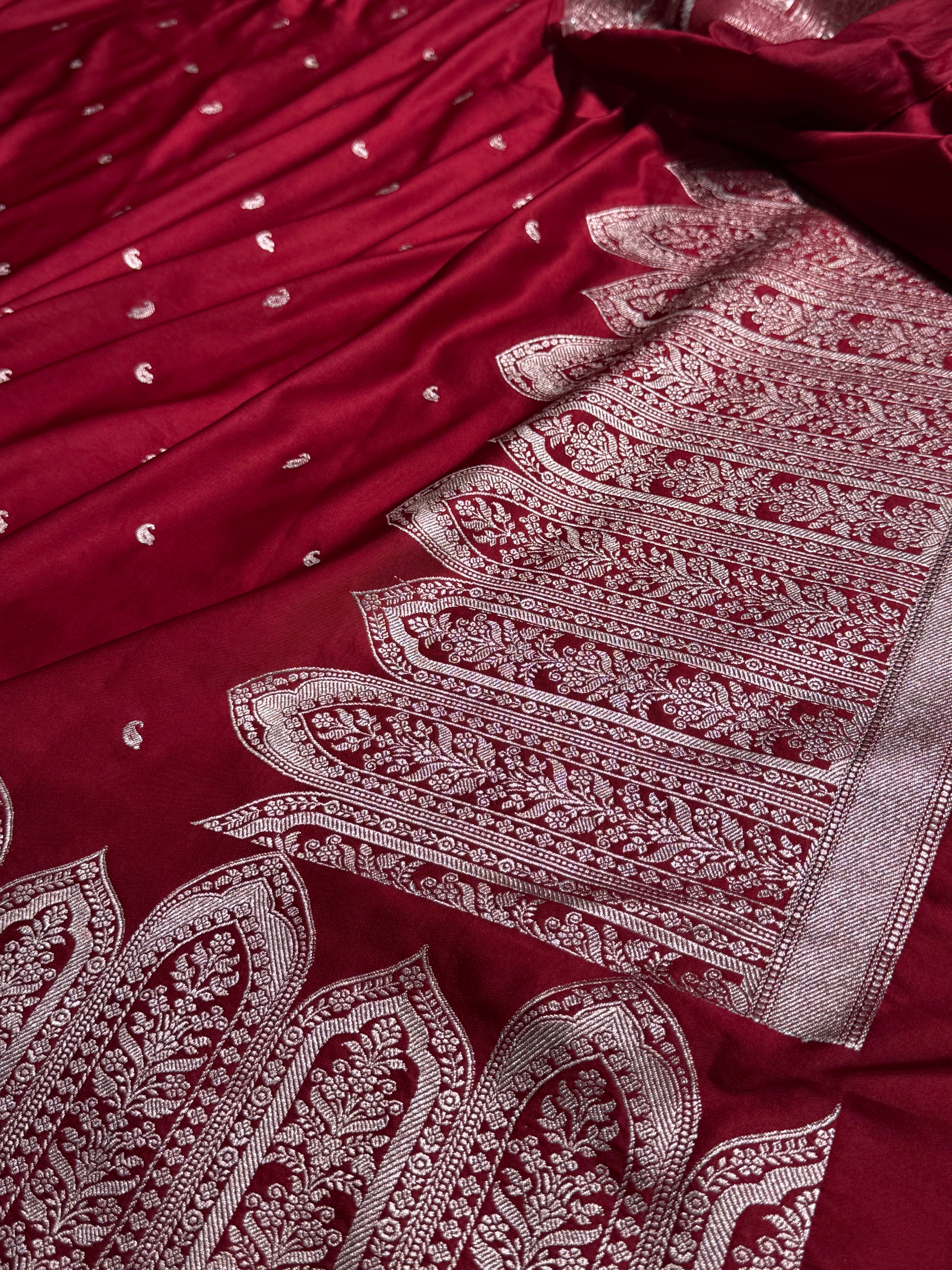 Skirt Border Maroon Mashru Silk Saree MS13