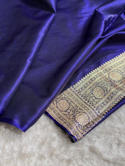 Satin Silk Cross Pattern in Royal Blue Shades SS37