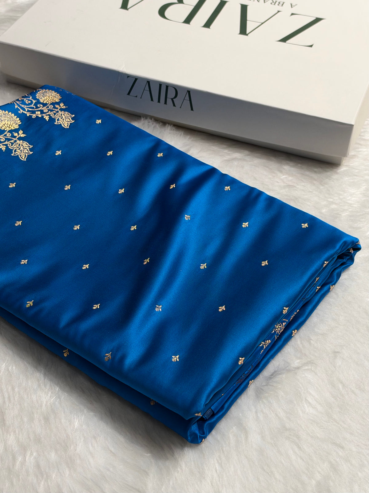 Banarasi Blue Satin Katan with Tanchoi Pattern SK163