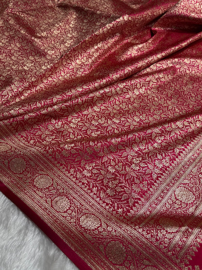 Rani Shades Brocket Satin Silk Saree Banarasi Saree Shades SS30