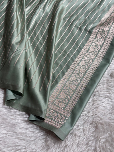 Sea Green Shades Tanchoi Motif Mashru Silk Saree MST-16