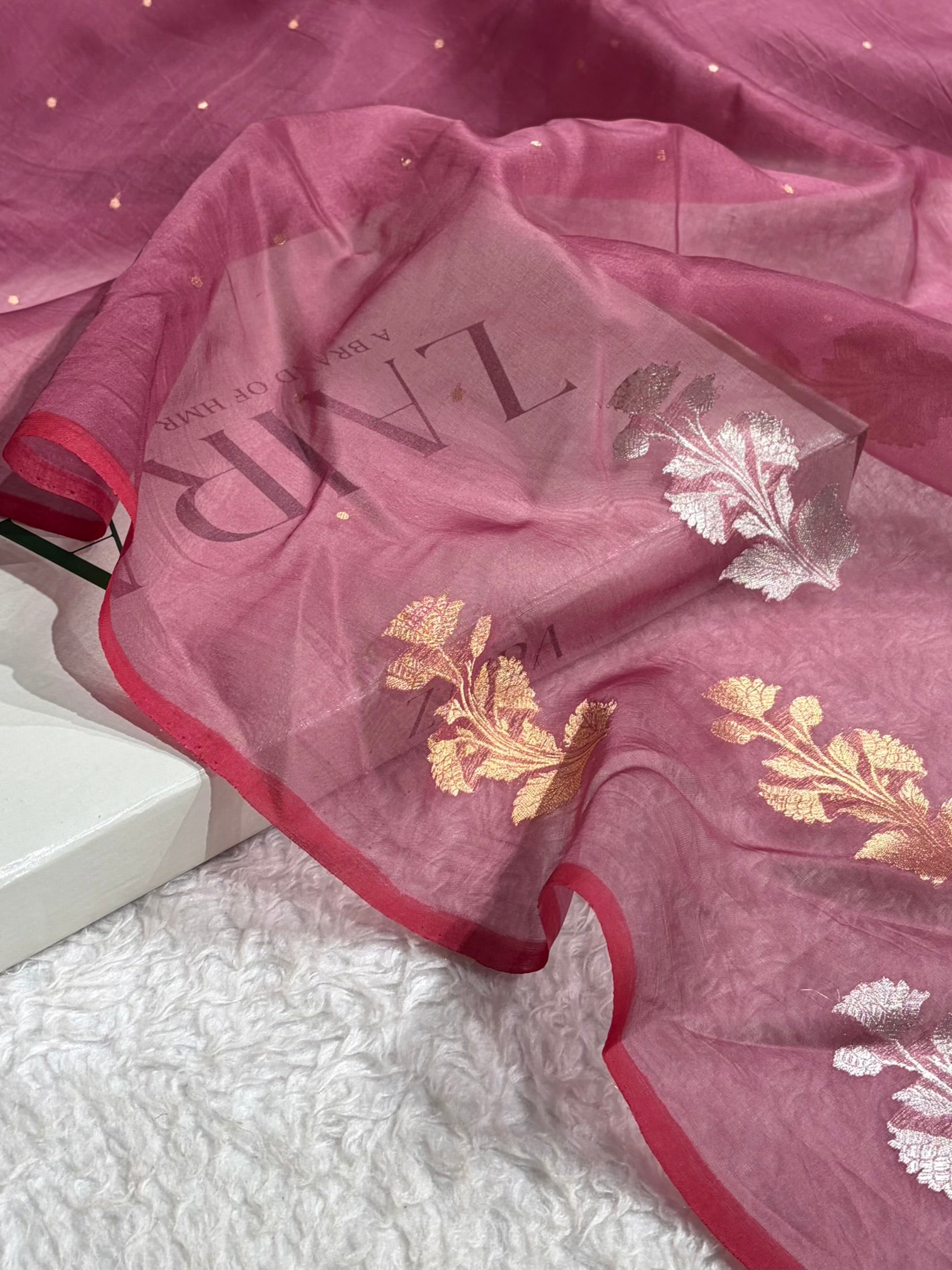 Banarasi Pure Organza Wine Shades Banarasi Silk Saree PO-35