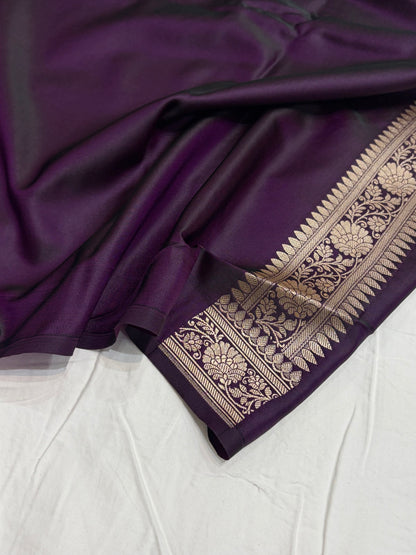 Wine Shade With Booti Pattern Mashru Silk Saree