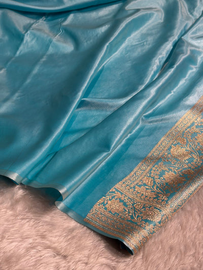 Ultra Light Weight Satin Silk Pastel Blue Cross SS10