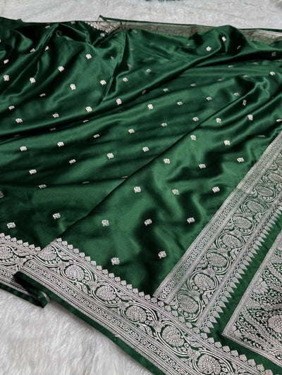 Booti Motif In Dark Mehandi Mashru Silk Saree MCS10