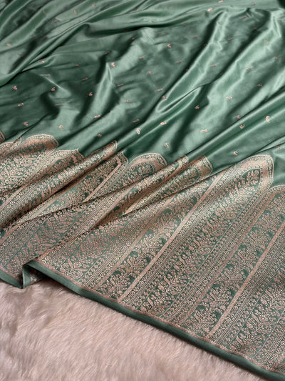 Skirt Border In Powder Blue Shades Mashru Silk Saree