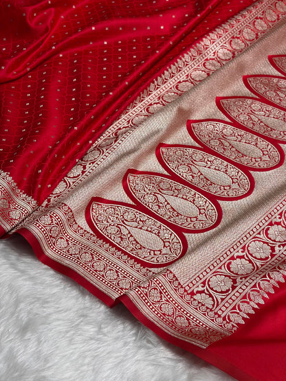 Red Shades Tanchoi Motif Mashru Silk Saree MST-13