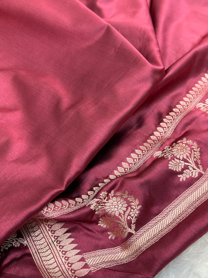 Dusty Peach Booti Mashru Silk Saree