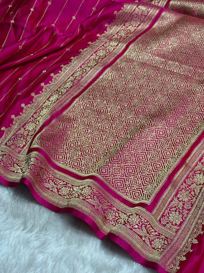 Rani Shades Satin Katan Silk Saree SK63