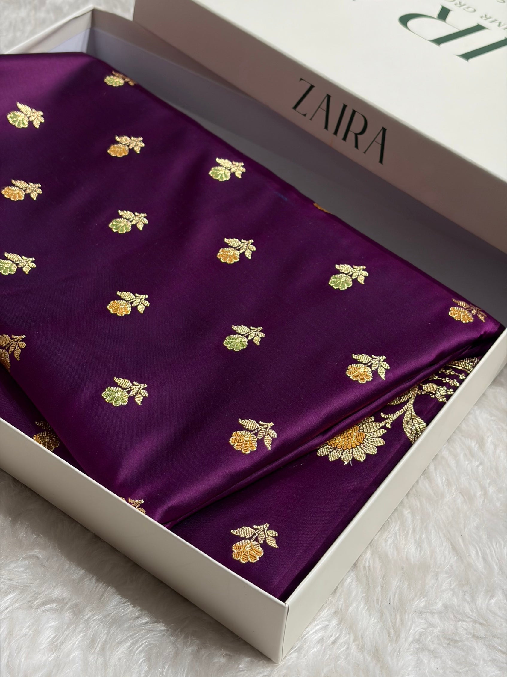 Wine Shades Minakari Boota Pattern Satin Katan Silk Saree SK18